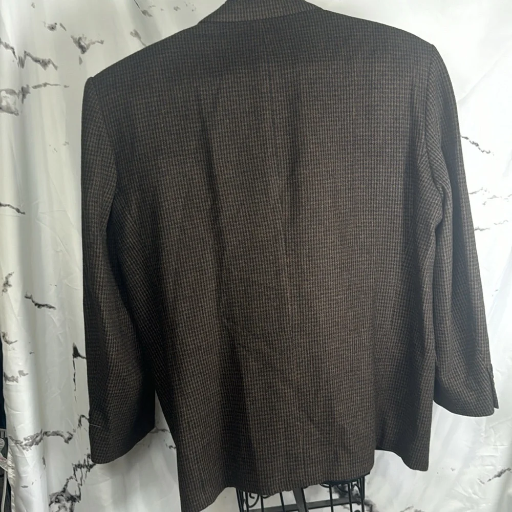 Robert Stock Houndstooth Wool Blazer Sports Coat Single Breasted Lined Sz 48R